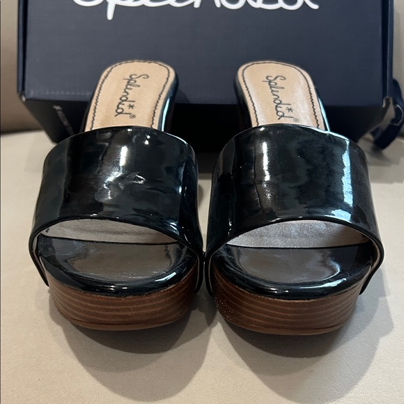 Splendid Black patentWedge Sandals - Picture 6 of 8